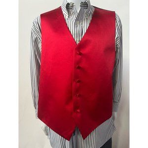 Marshall Stuart Mens Vest Red Black Button Adjustable Strap V Neck XL